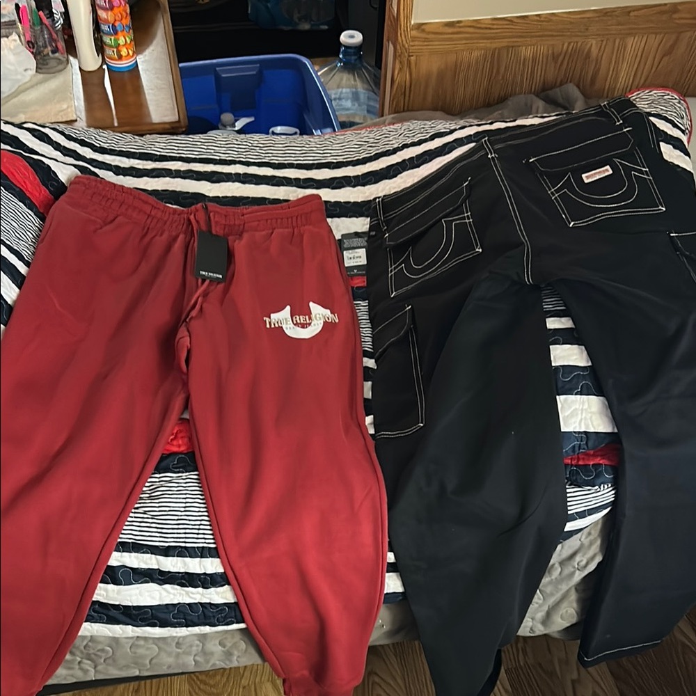 True Religion Red Cargo Pants Vibrant Stylish Comfortable